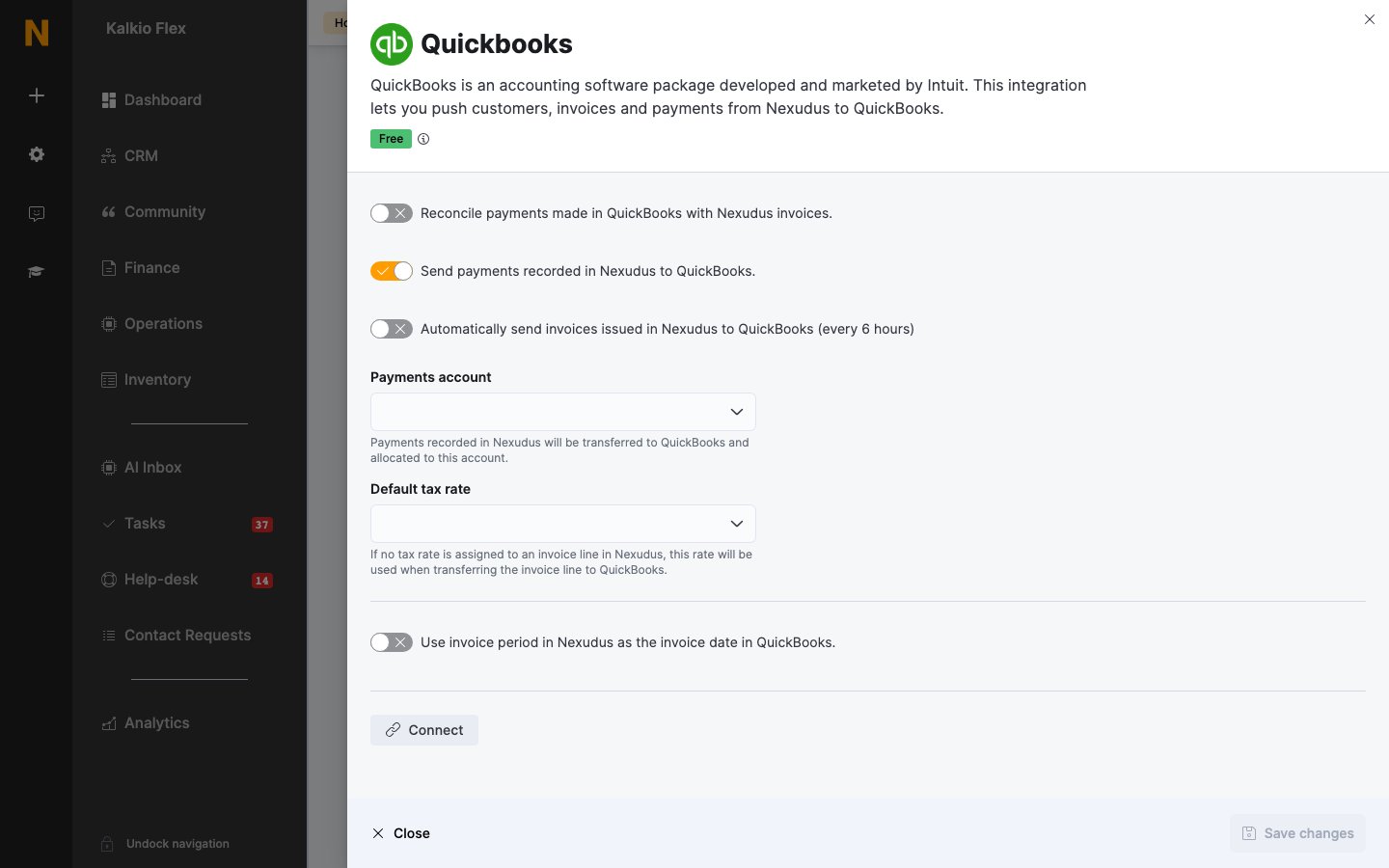 QuickBooks settings