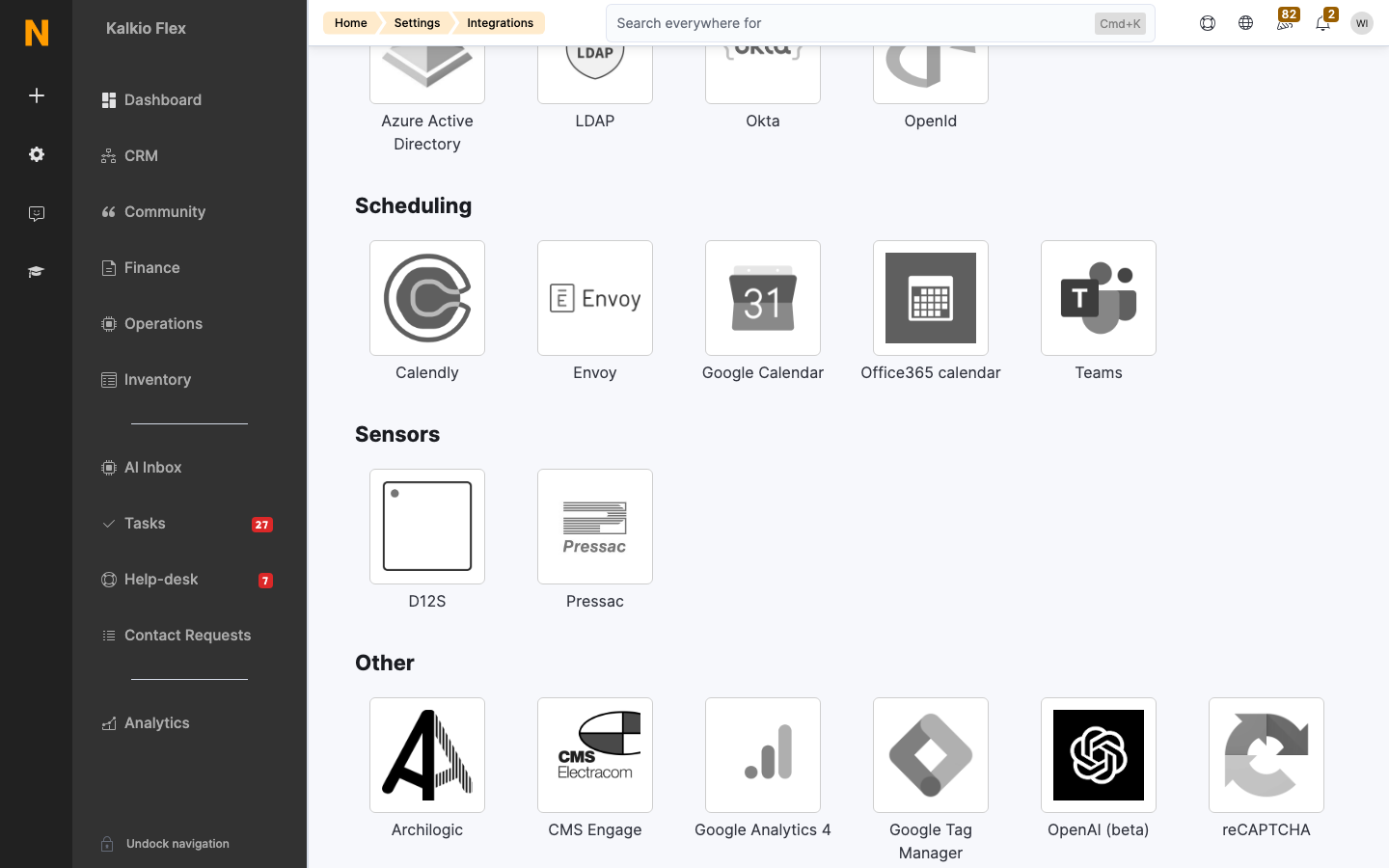 Sensor integrations