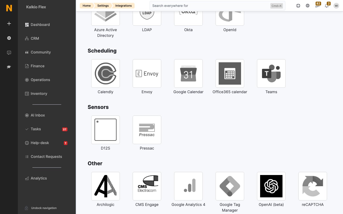 Sensor integrations