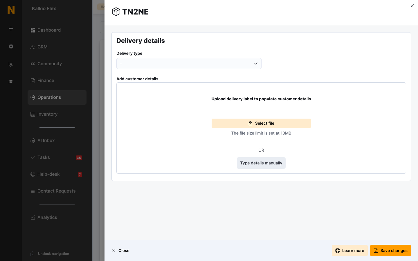 Registering a delivery