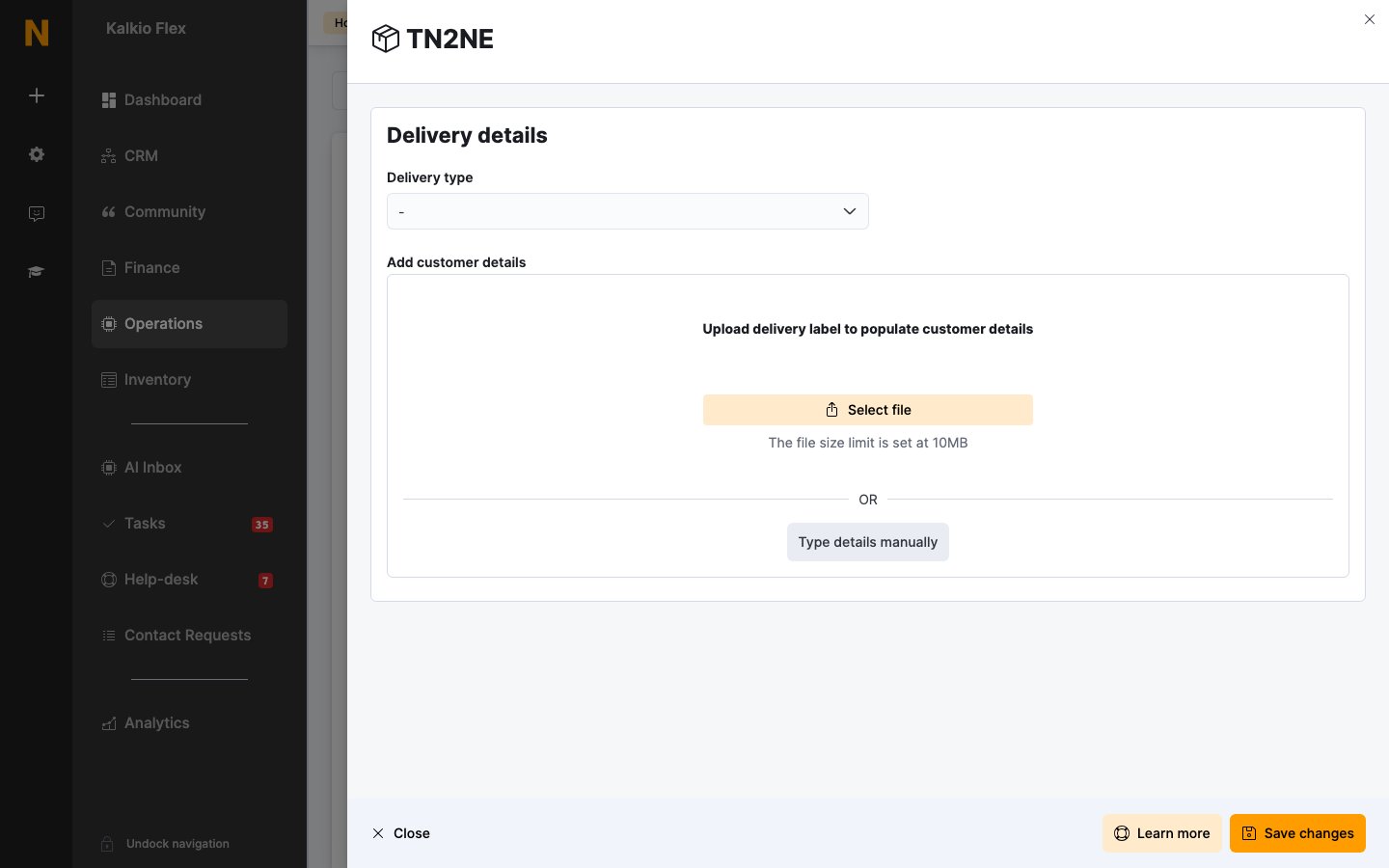Registering a delivery