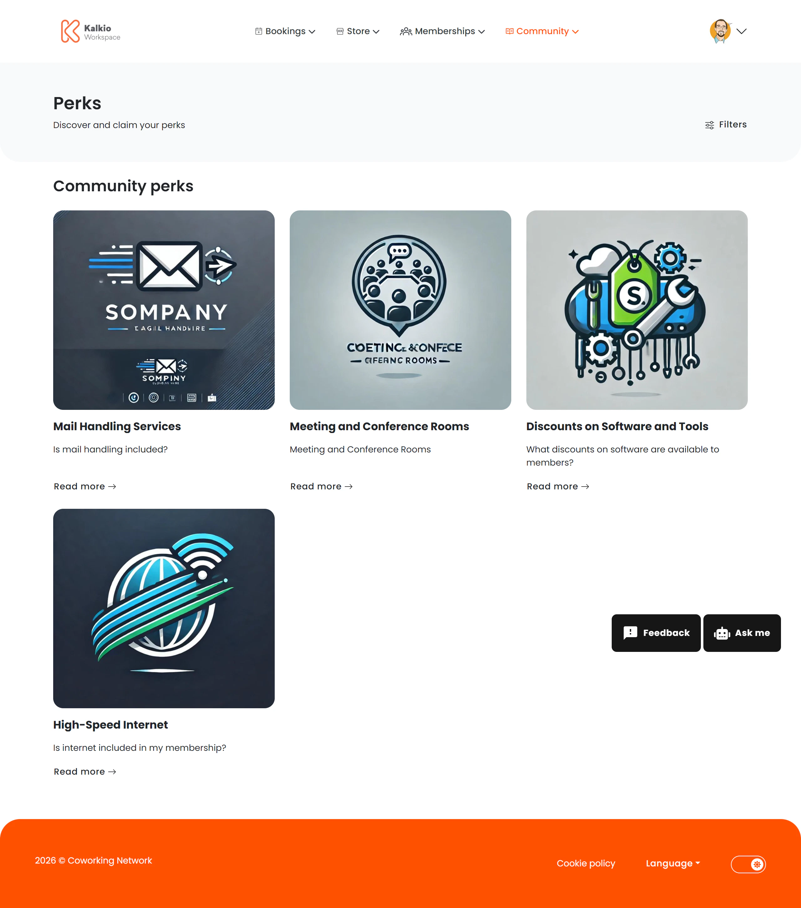 Perks page