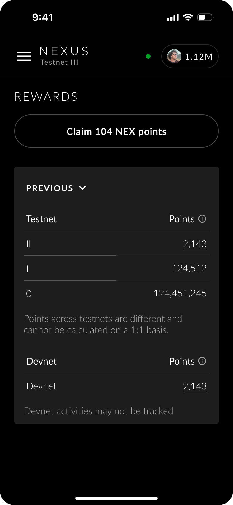 NEX Devnet Points and Devnet Tokens