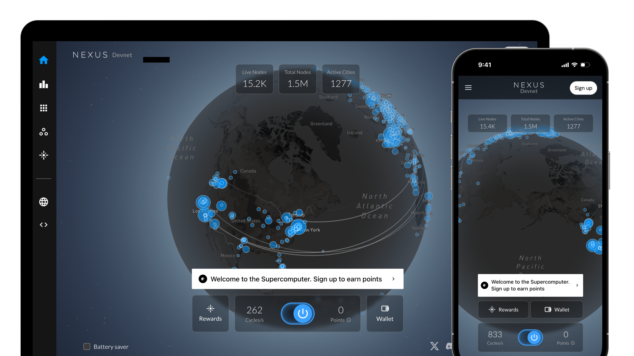 Web nodes connecting to Nexus