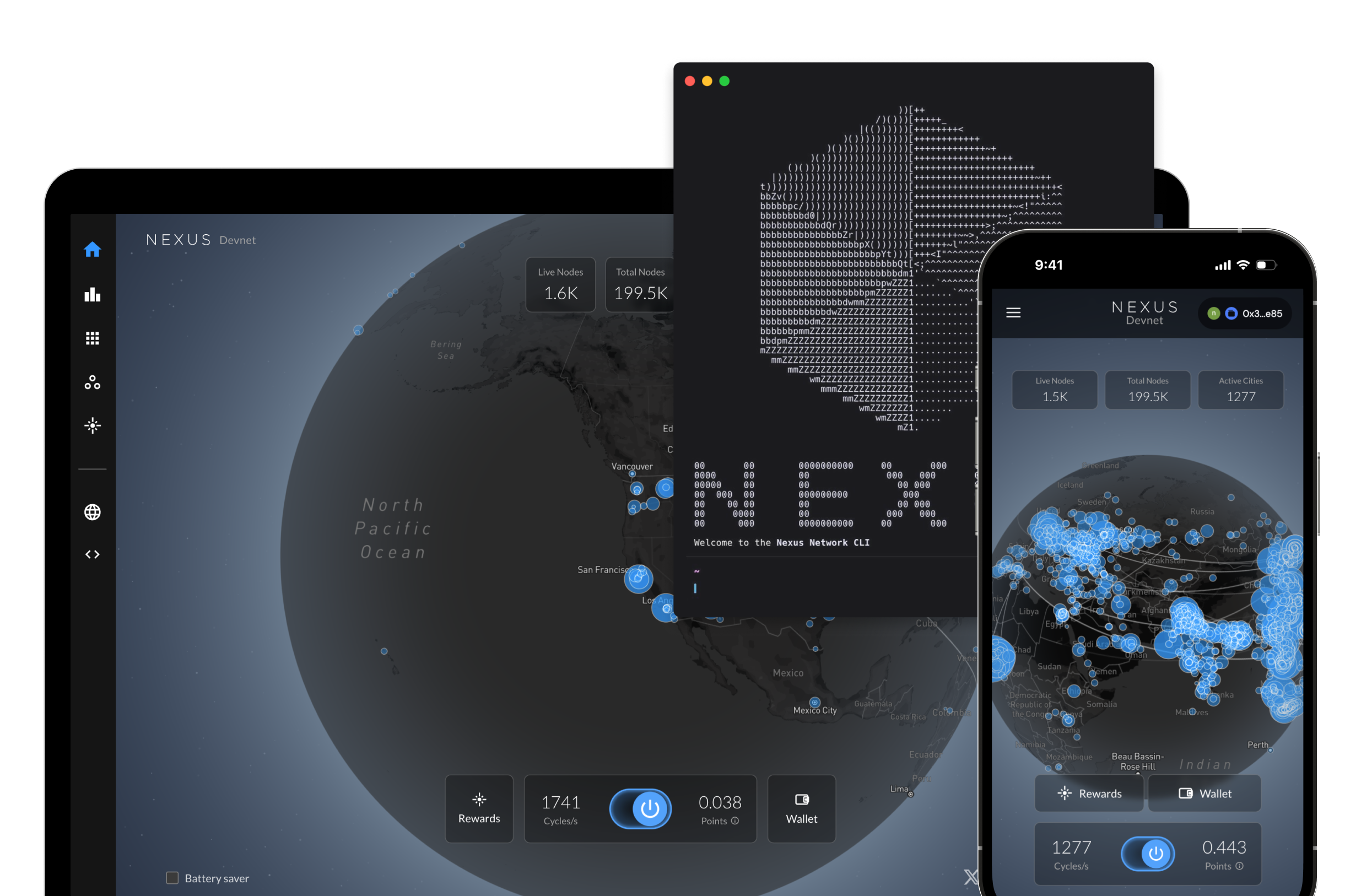 Web and CLI nodes connecting to Nexus
