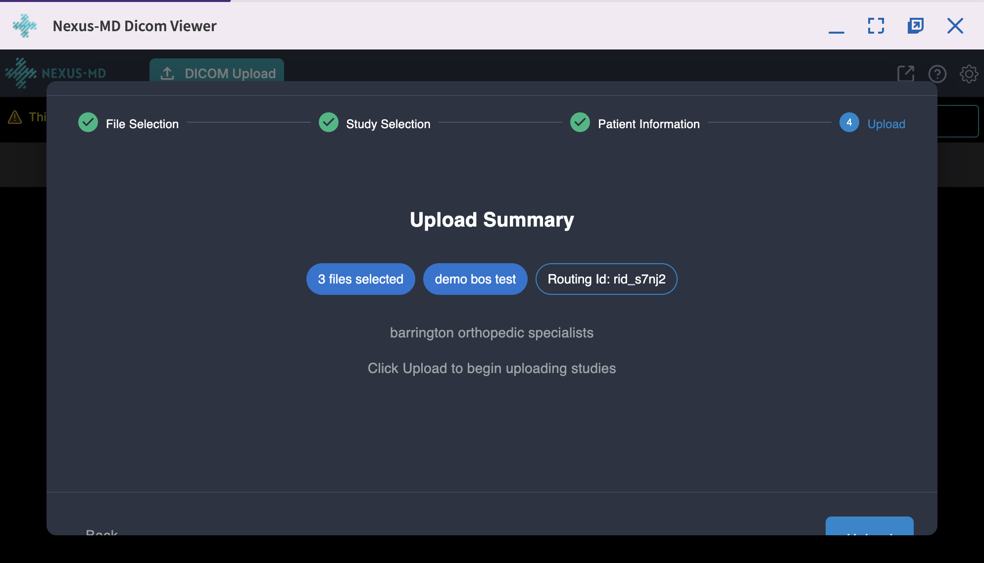 Viewer Upload Confirmation Page