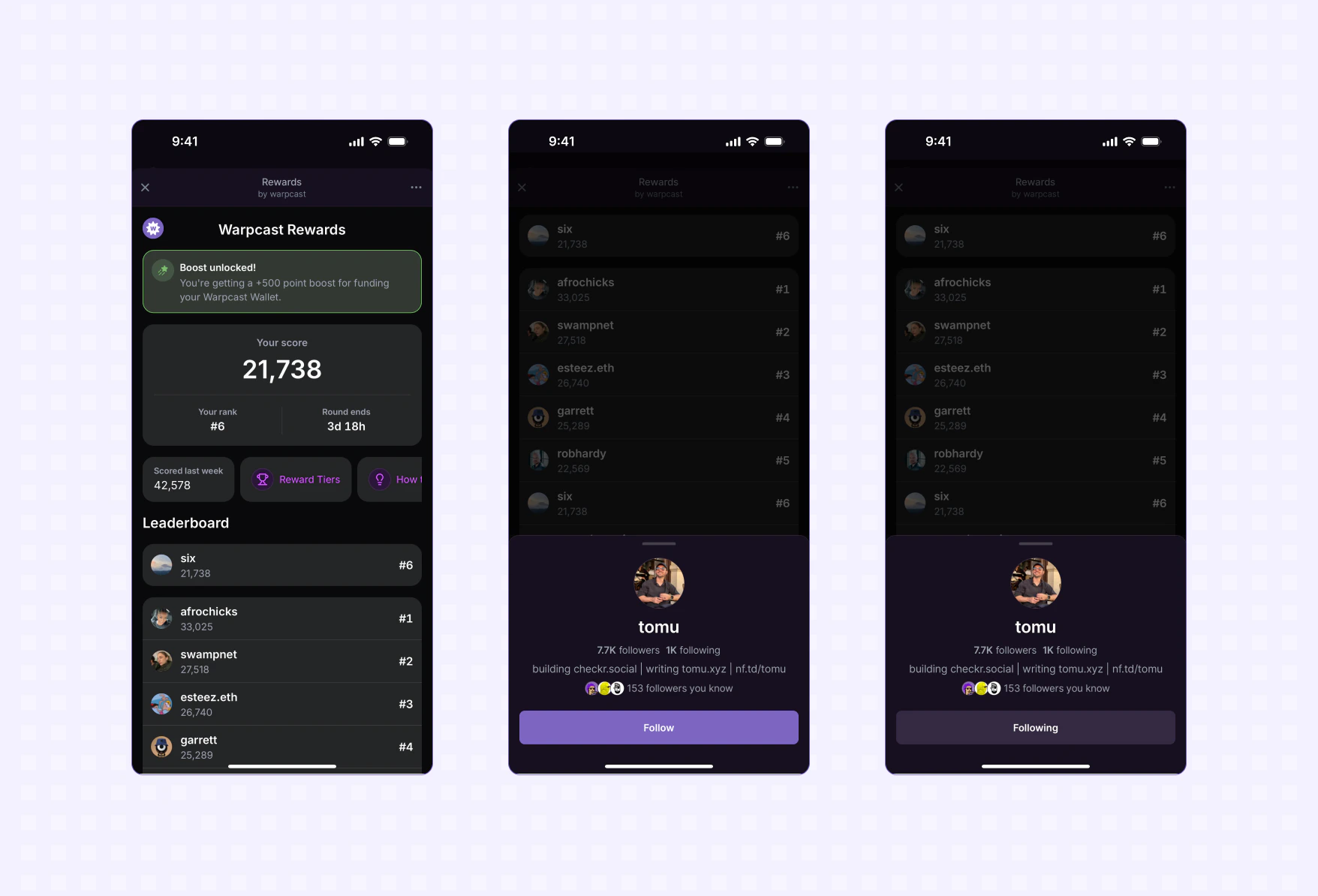 viewing a profile