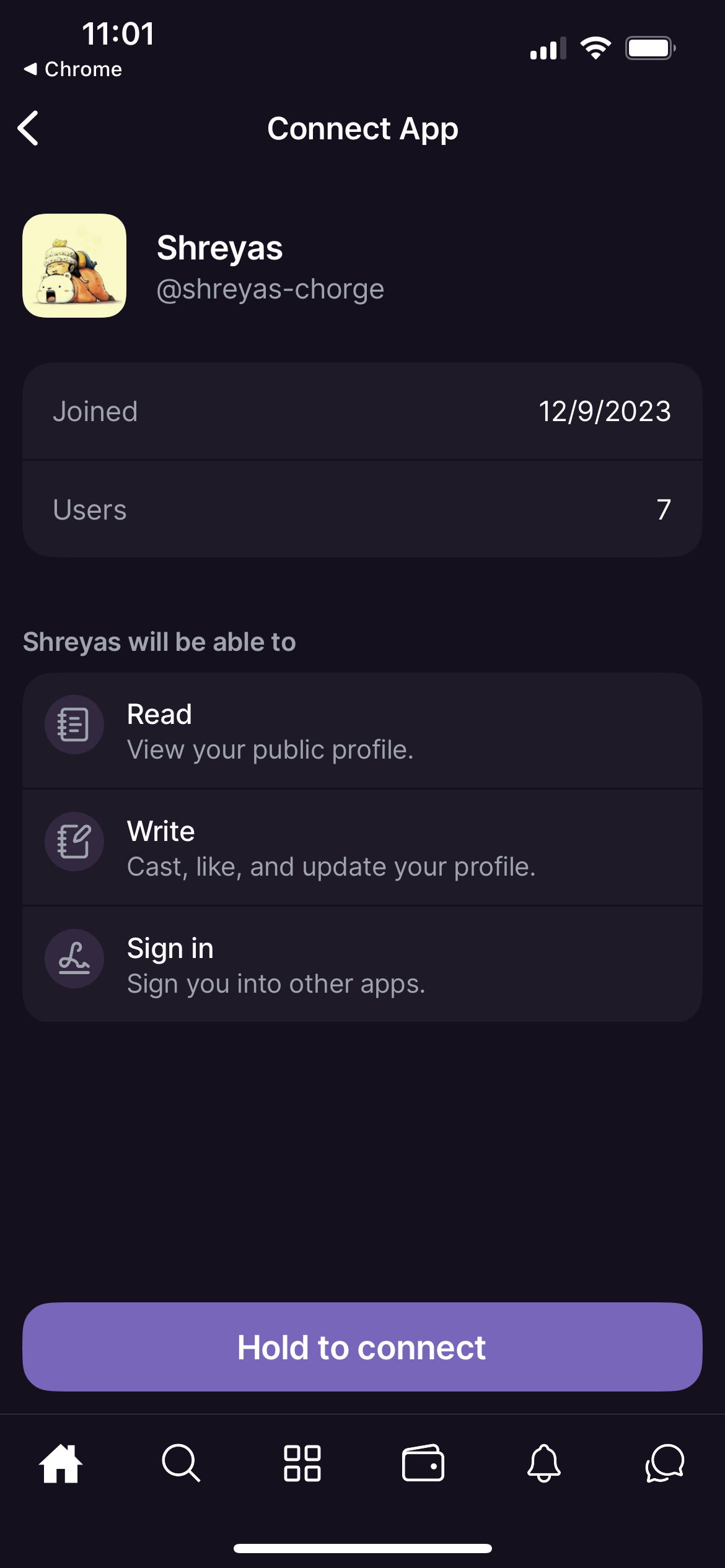 Developer branded approval screen