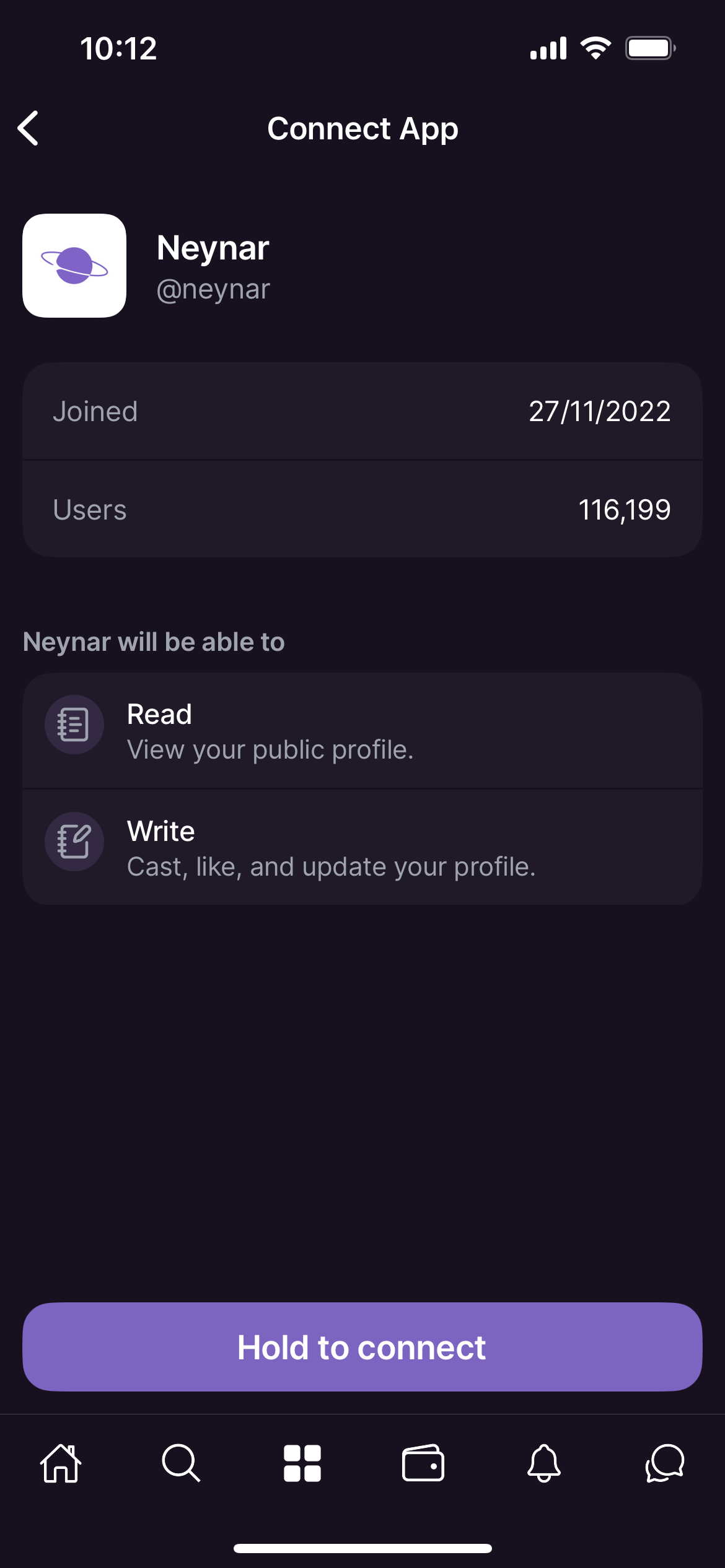 Neynar branded approval screen
