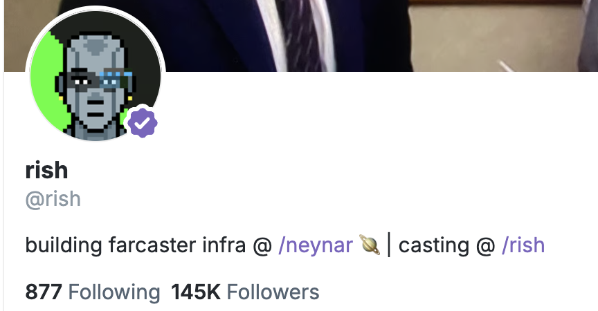 rish's filtered follower count