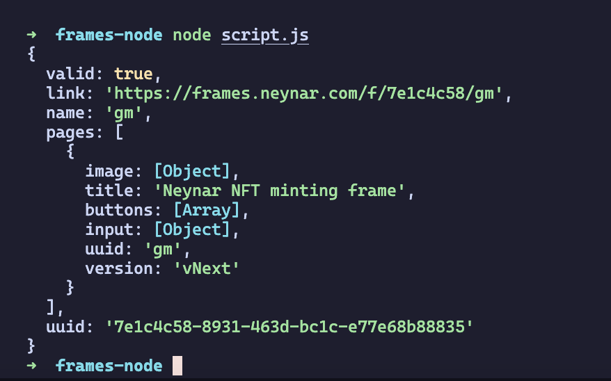 Frame creation