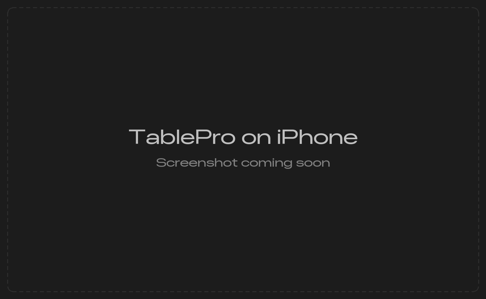 TablePro connection list on iPhone