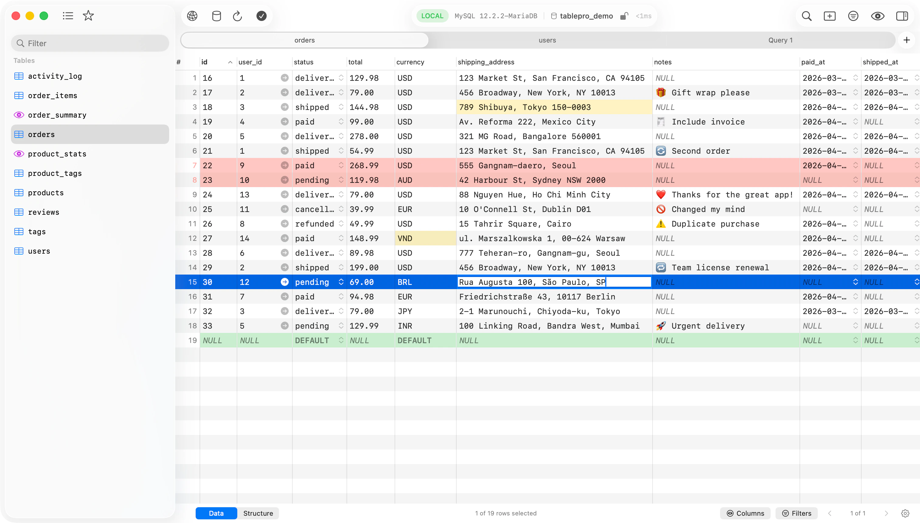 TablePro main interface