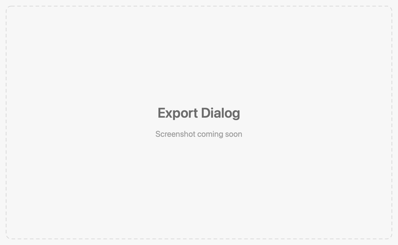 Export dialog