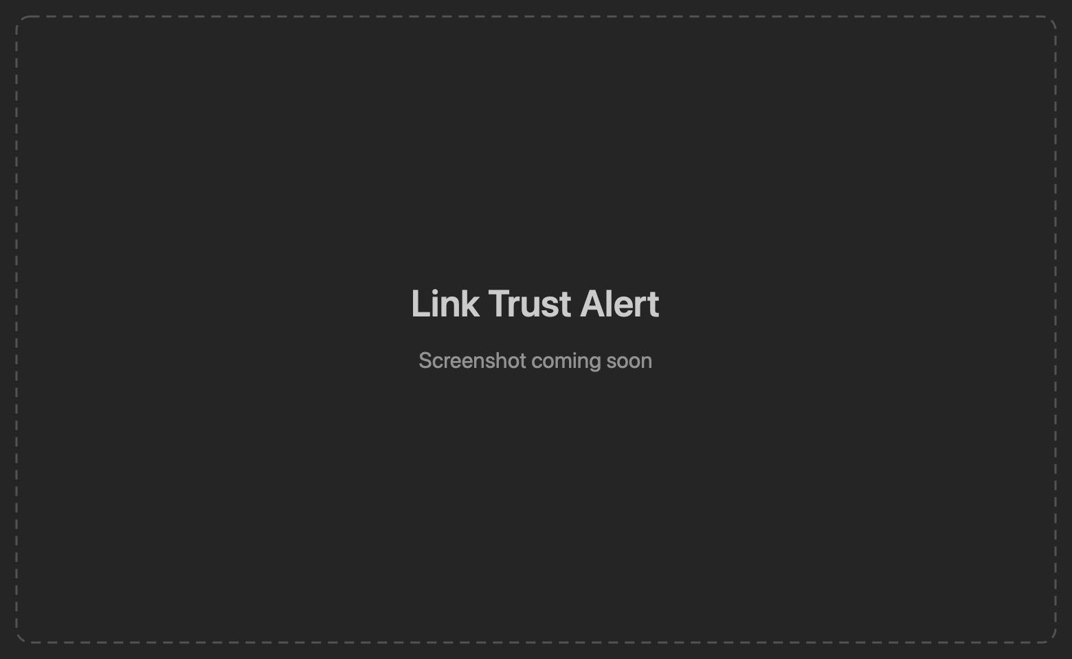 Alert asking to confirm an external database link, with Always Allow for local databases