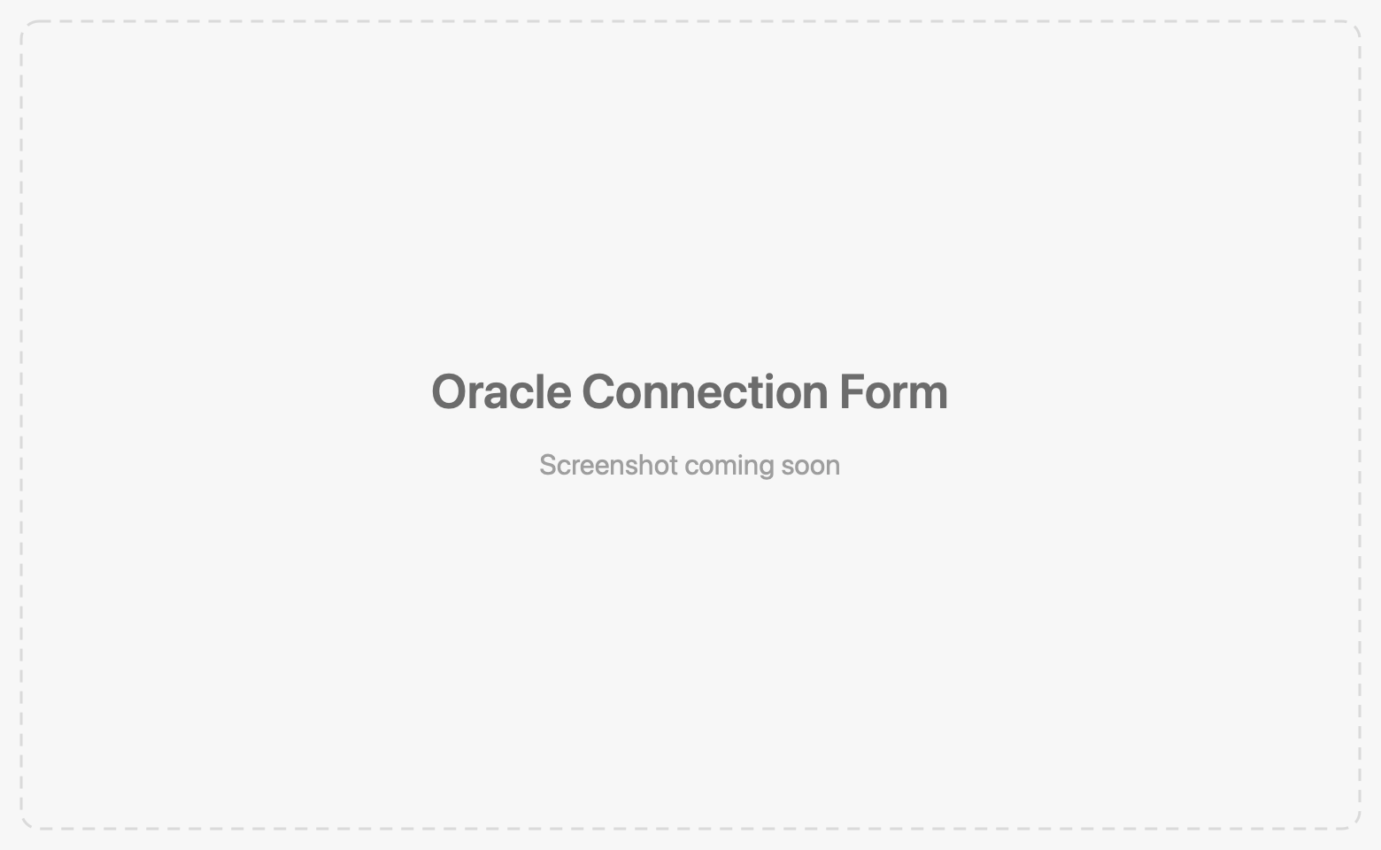 Oracle connection form with Connection Type and Service Name fields