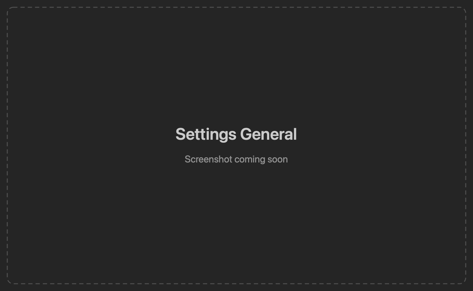 General settings tab