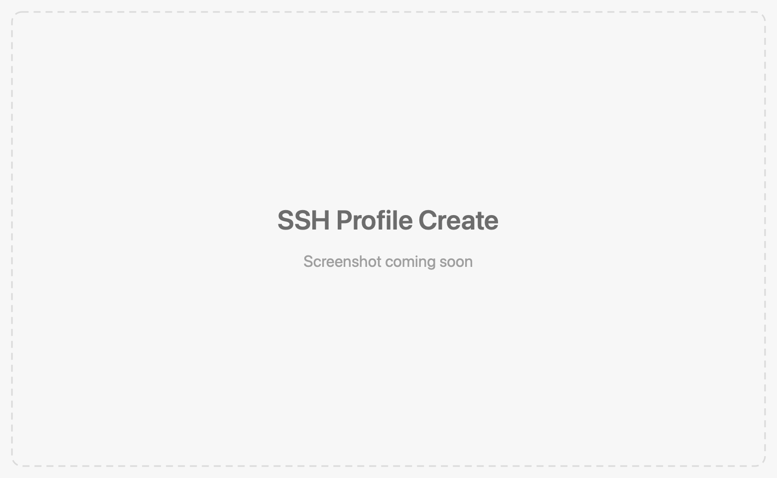 Creating an SSH profile