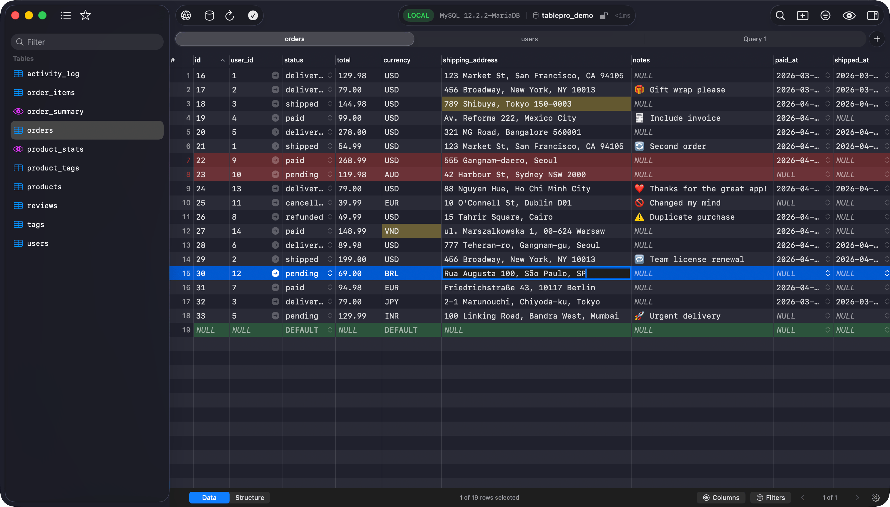 TablePro main interface