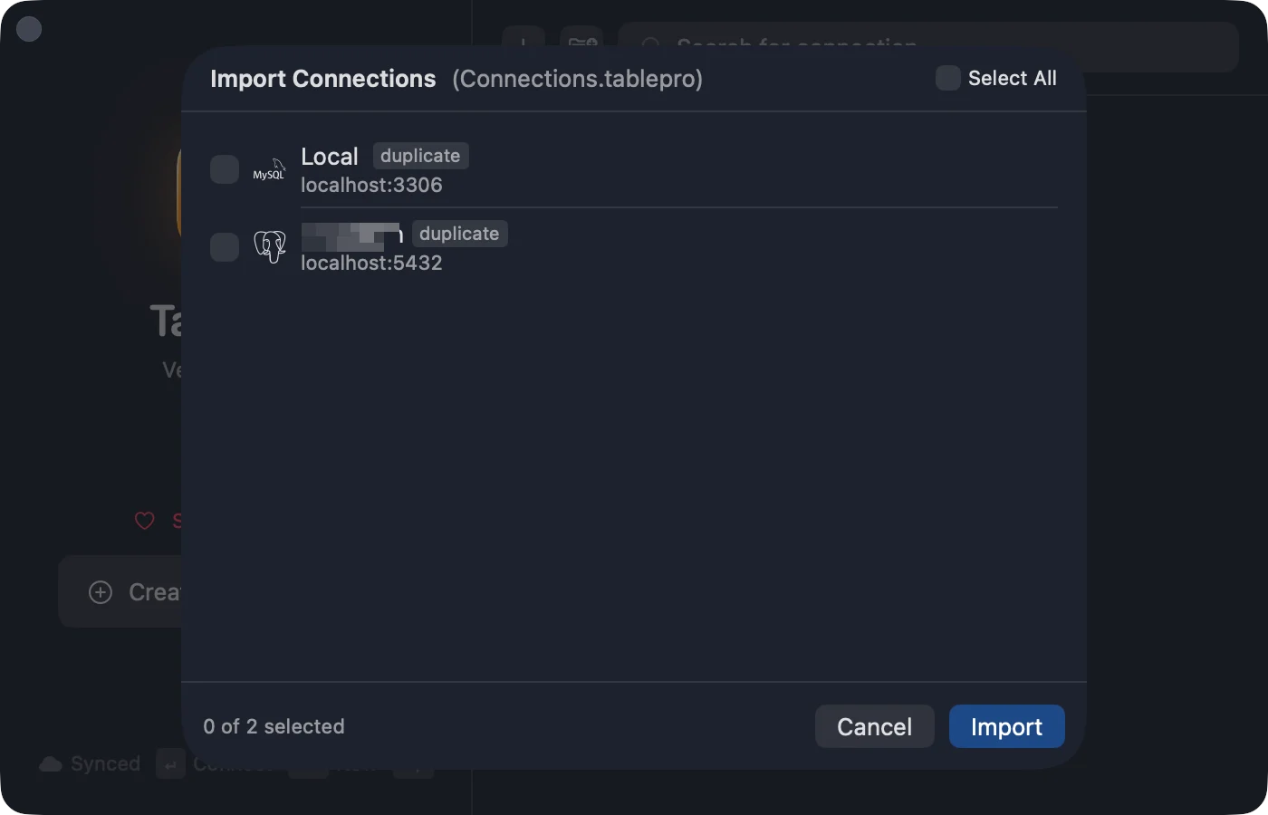 Import preview