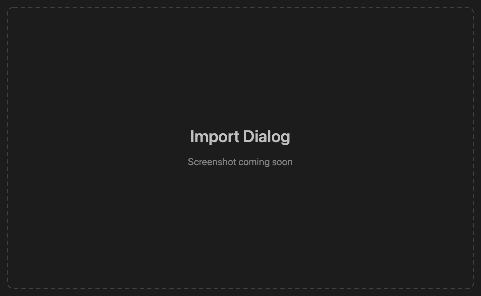 Import dialog
