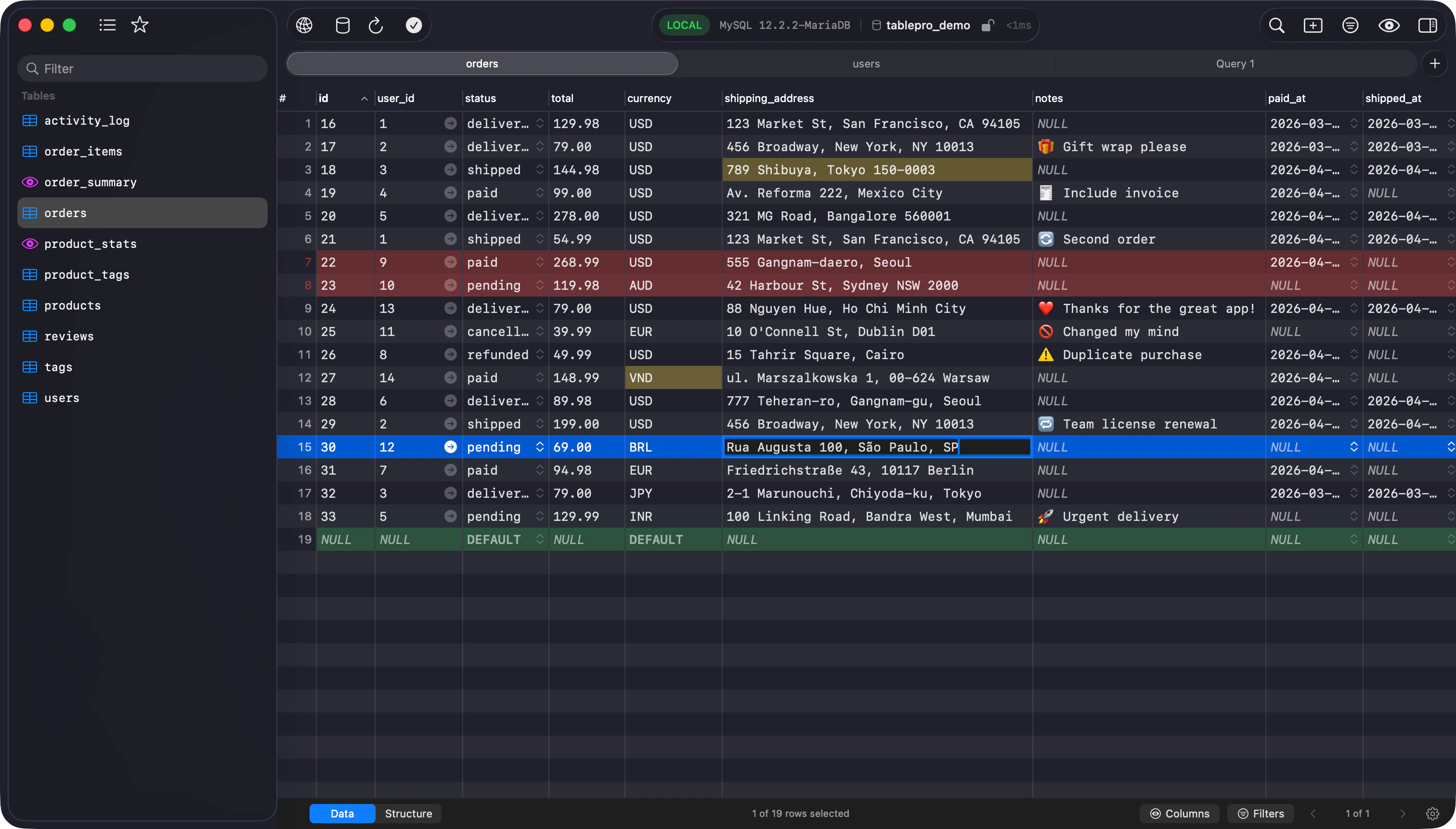 TablePro main interface