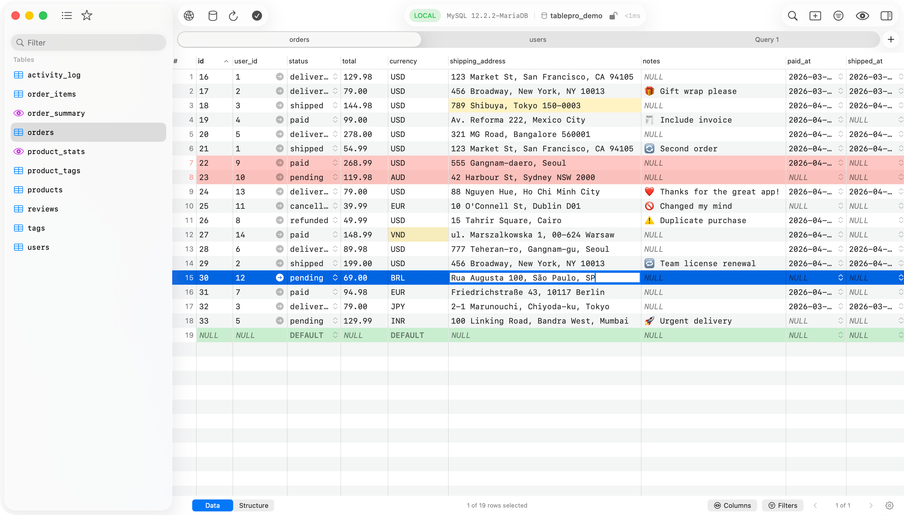 TablePro main interface