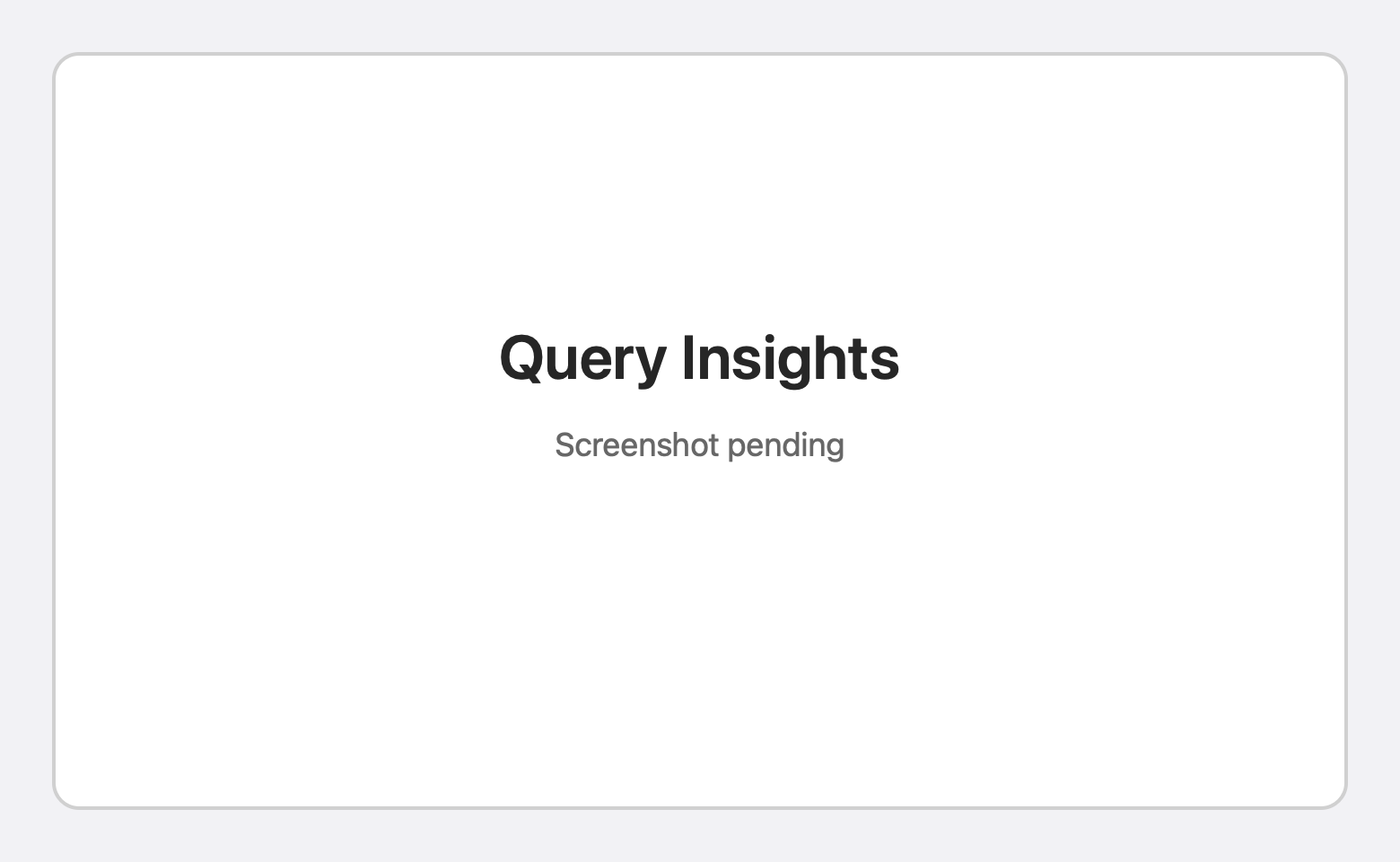 Query Insights tab