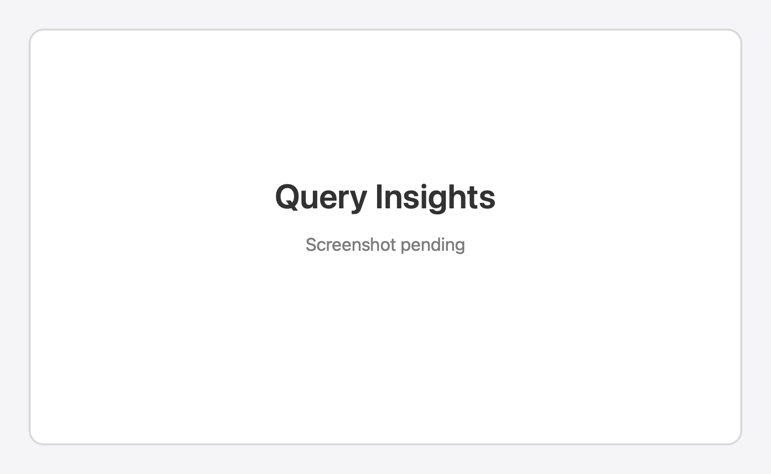 Query Insights tab