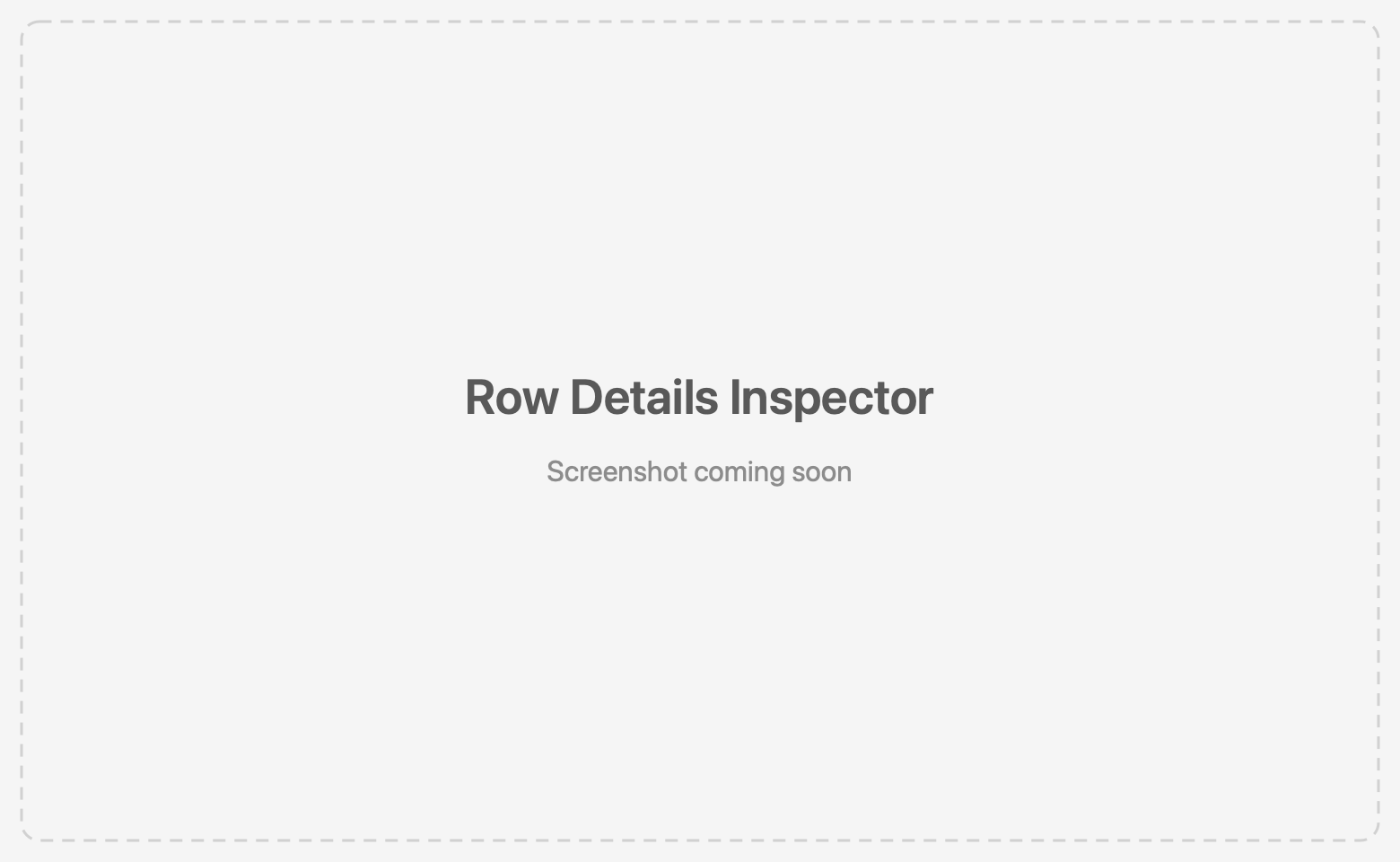 Row details inspector