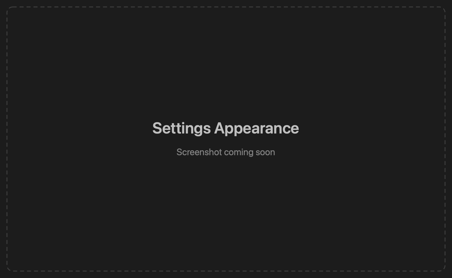 Appearance settings