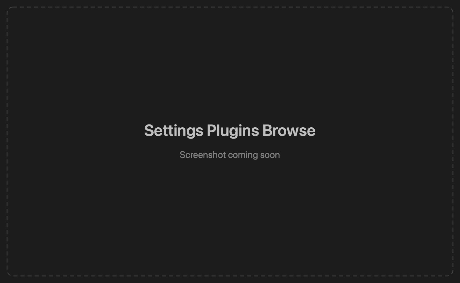 Plugin registry browser in Settings