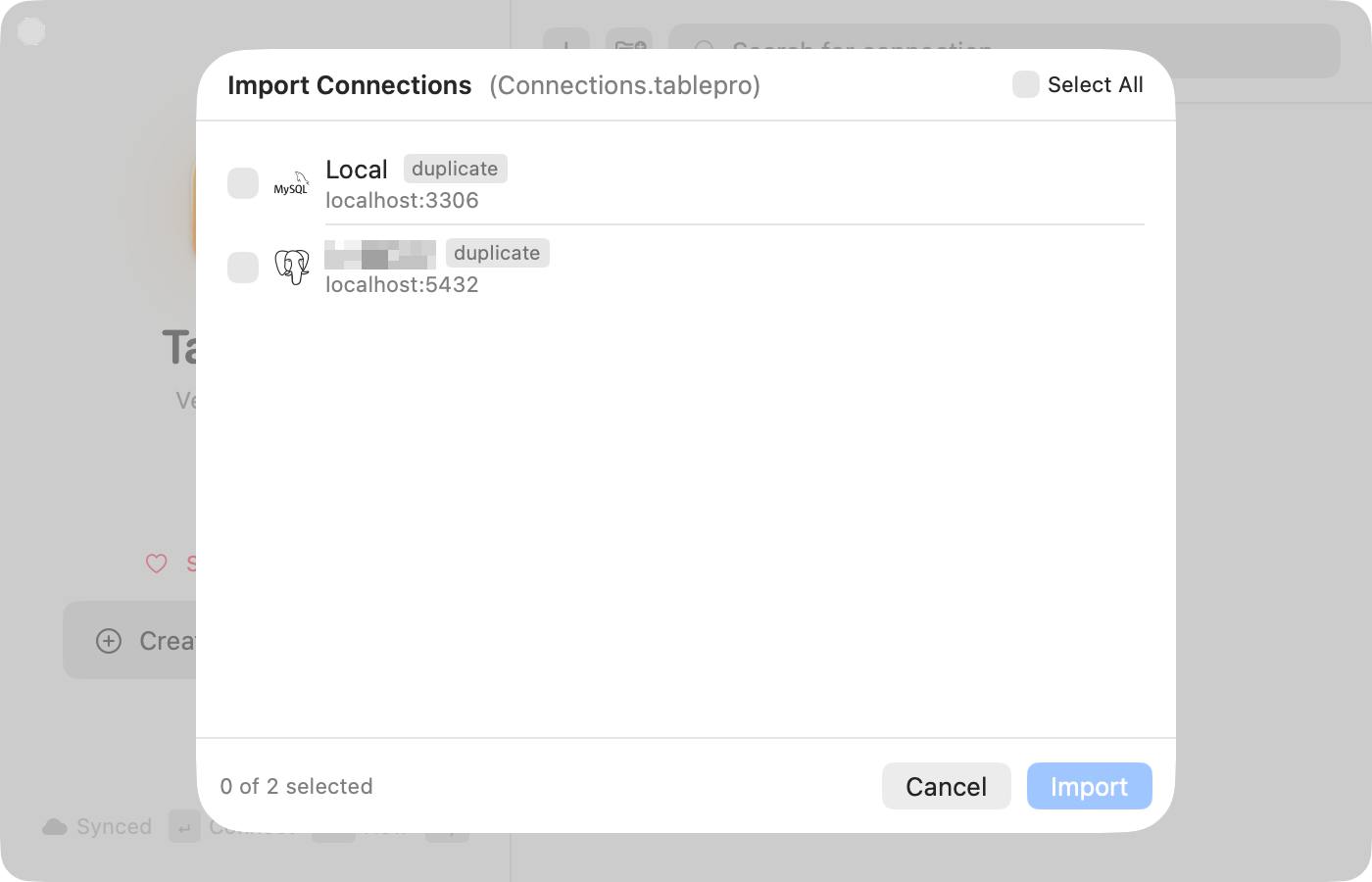 Import preview
