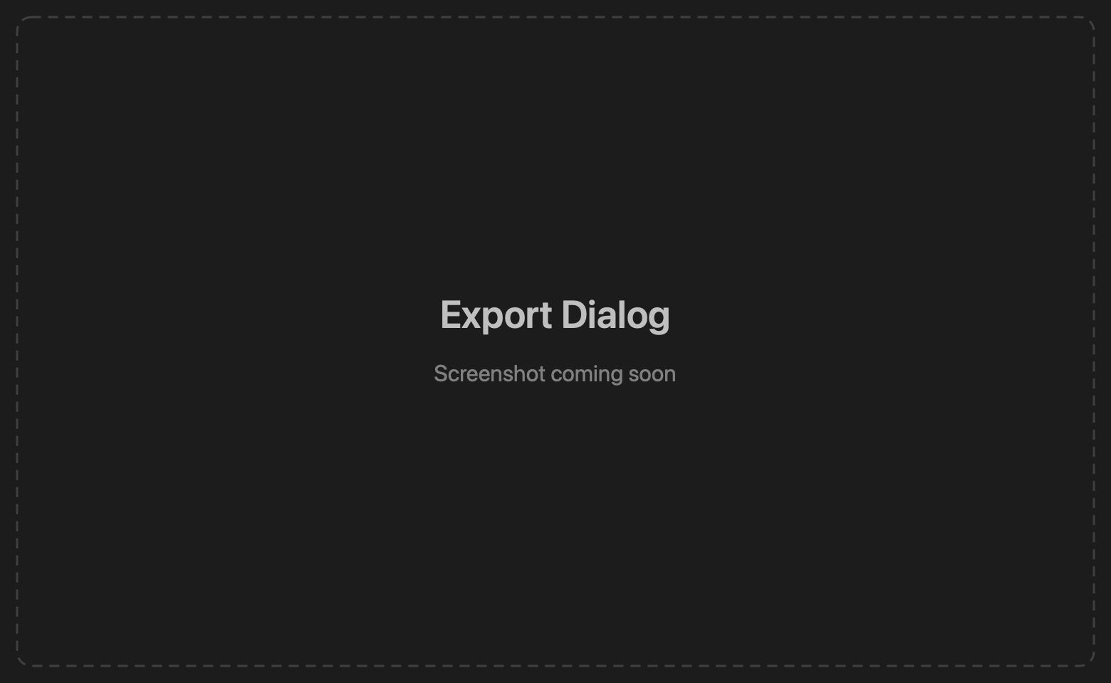 Export dialog