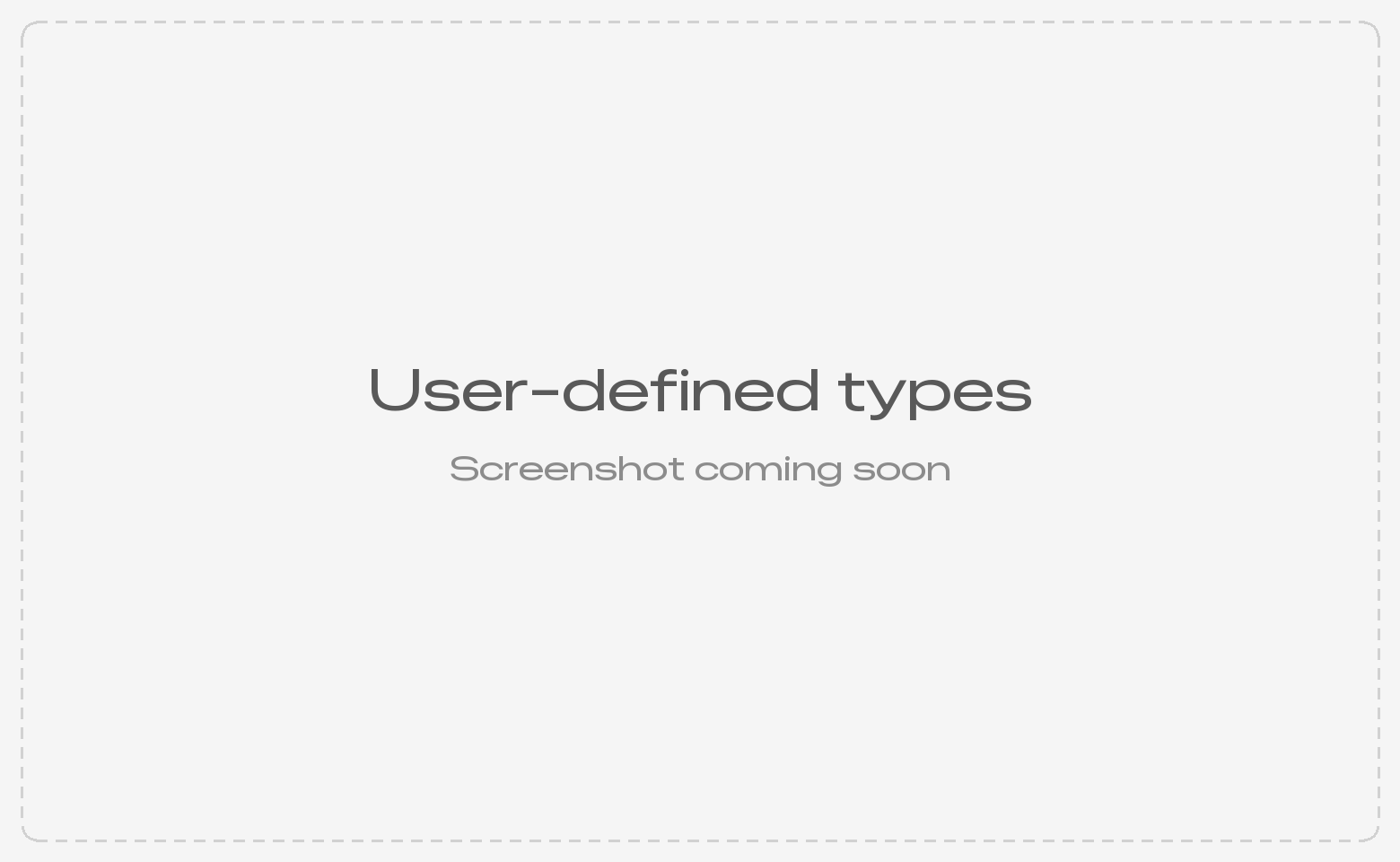 Sidebar tree with the Types section expanded under a PostgreSQL schema, and a tab showing the rebuilt CREATE TYPE statement