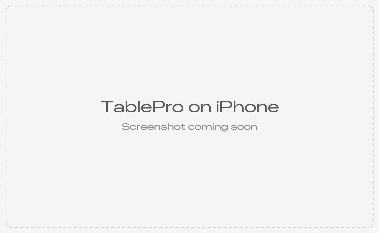 TablePro connection list on iPhone