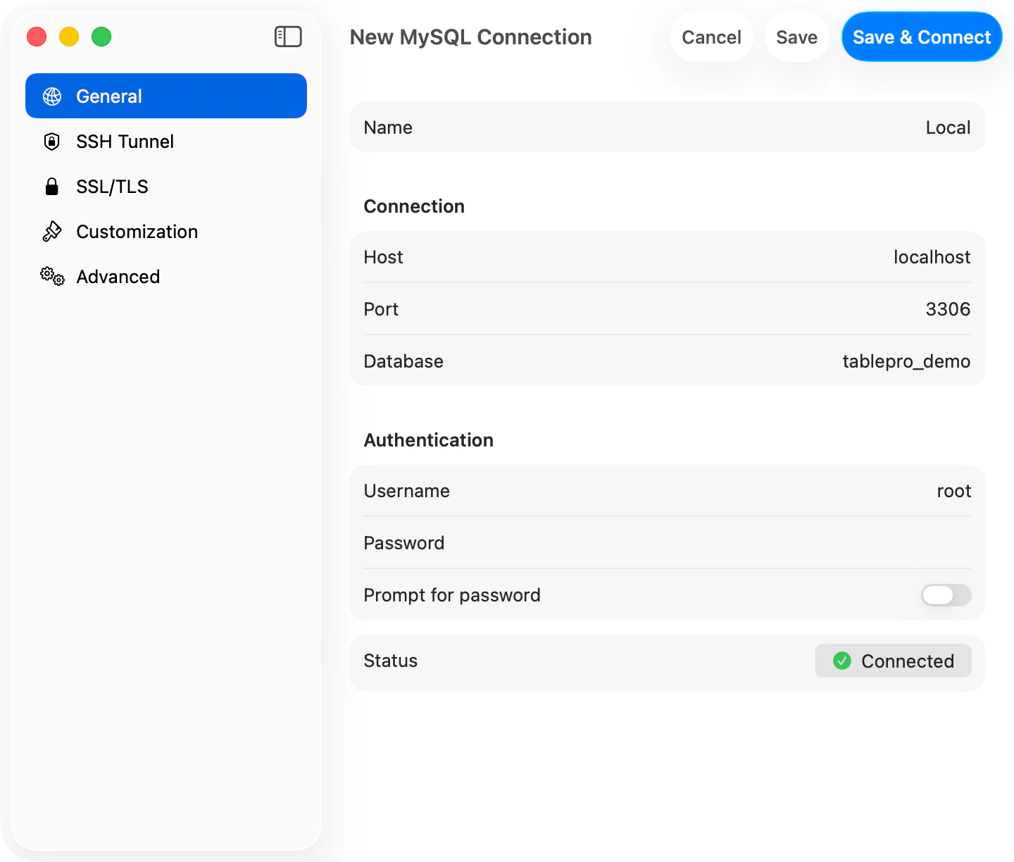 Connection test
