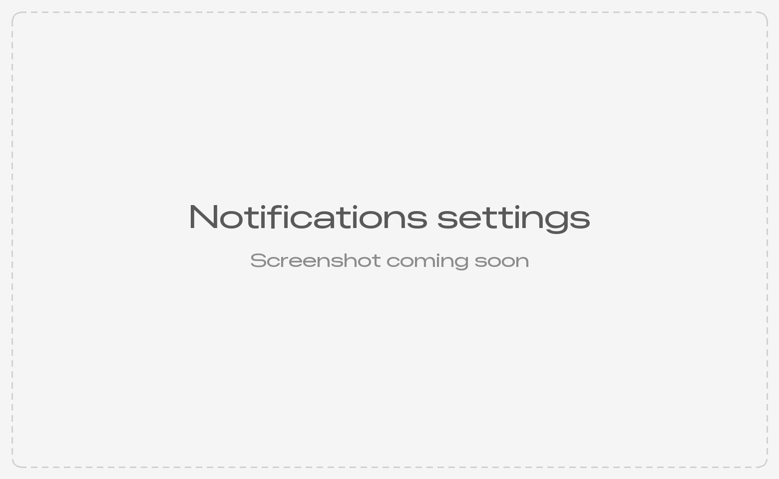 Notifications settings tab