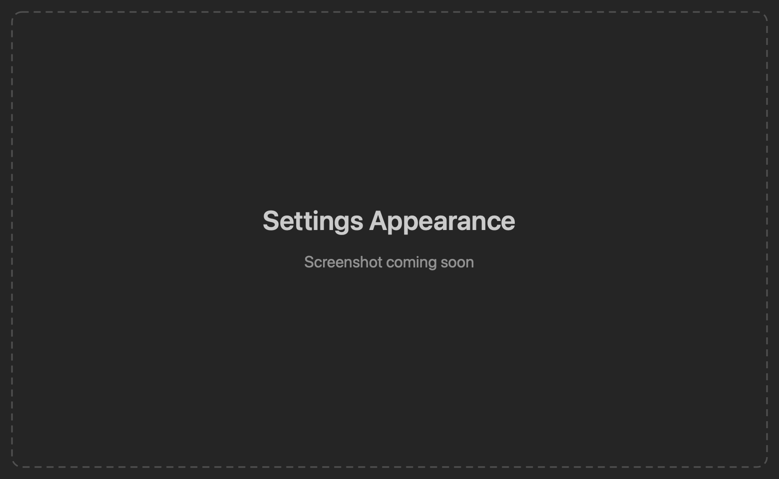 Appearance settings