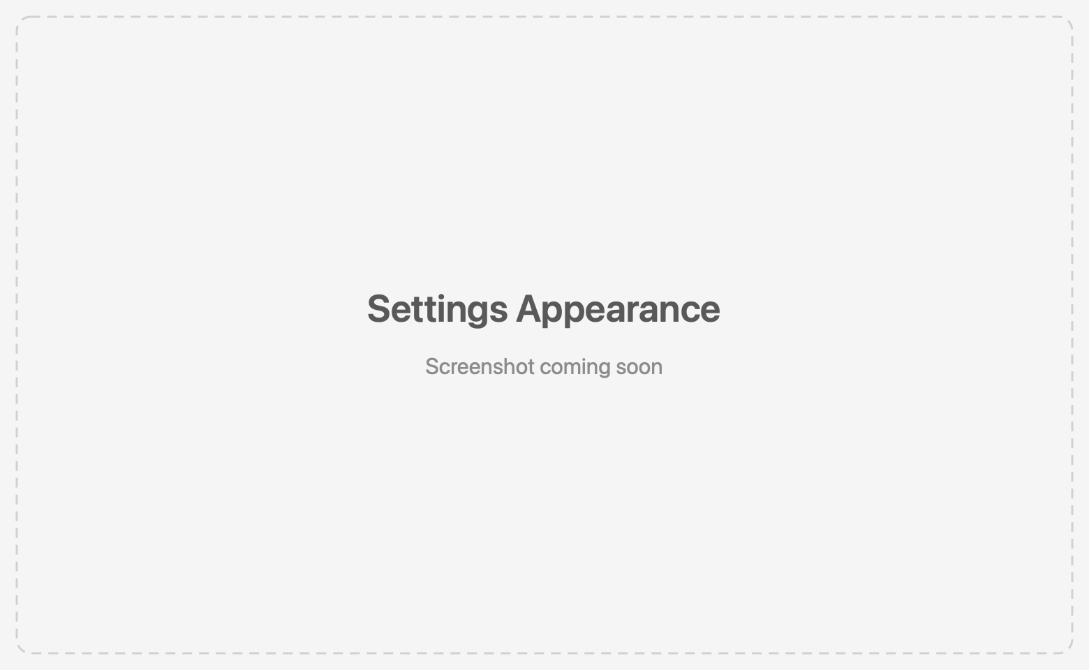 Appearance settings
