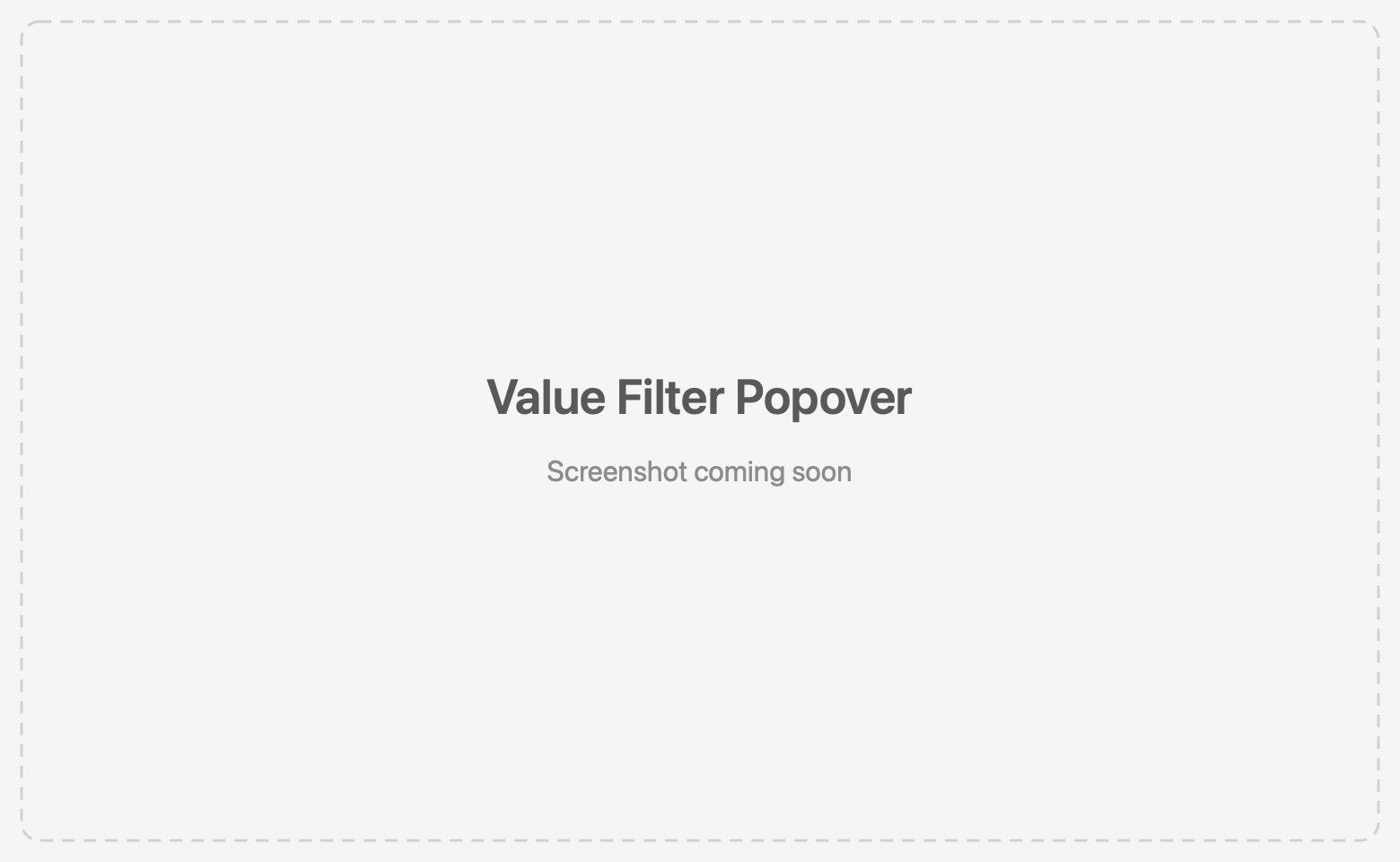 Value filter popover