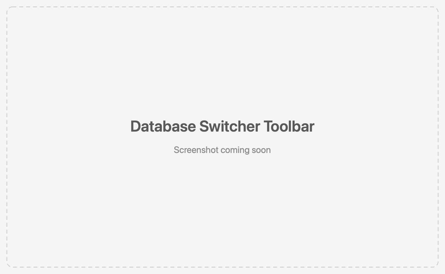 Database switcher in toolbar