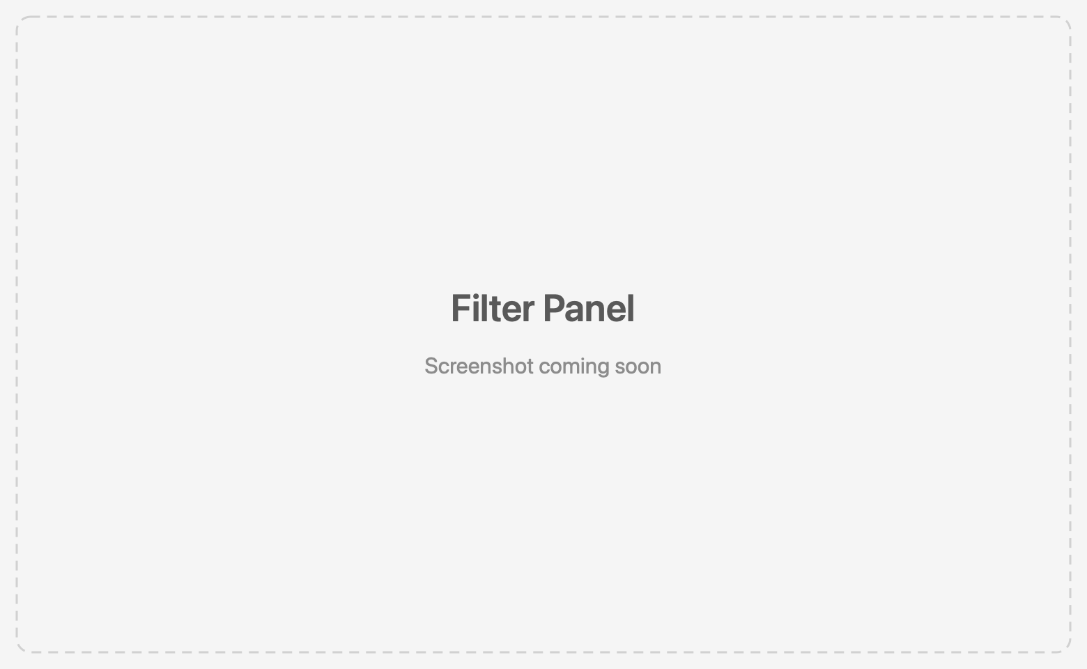 Filter panel above the data grid