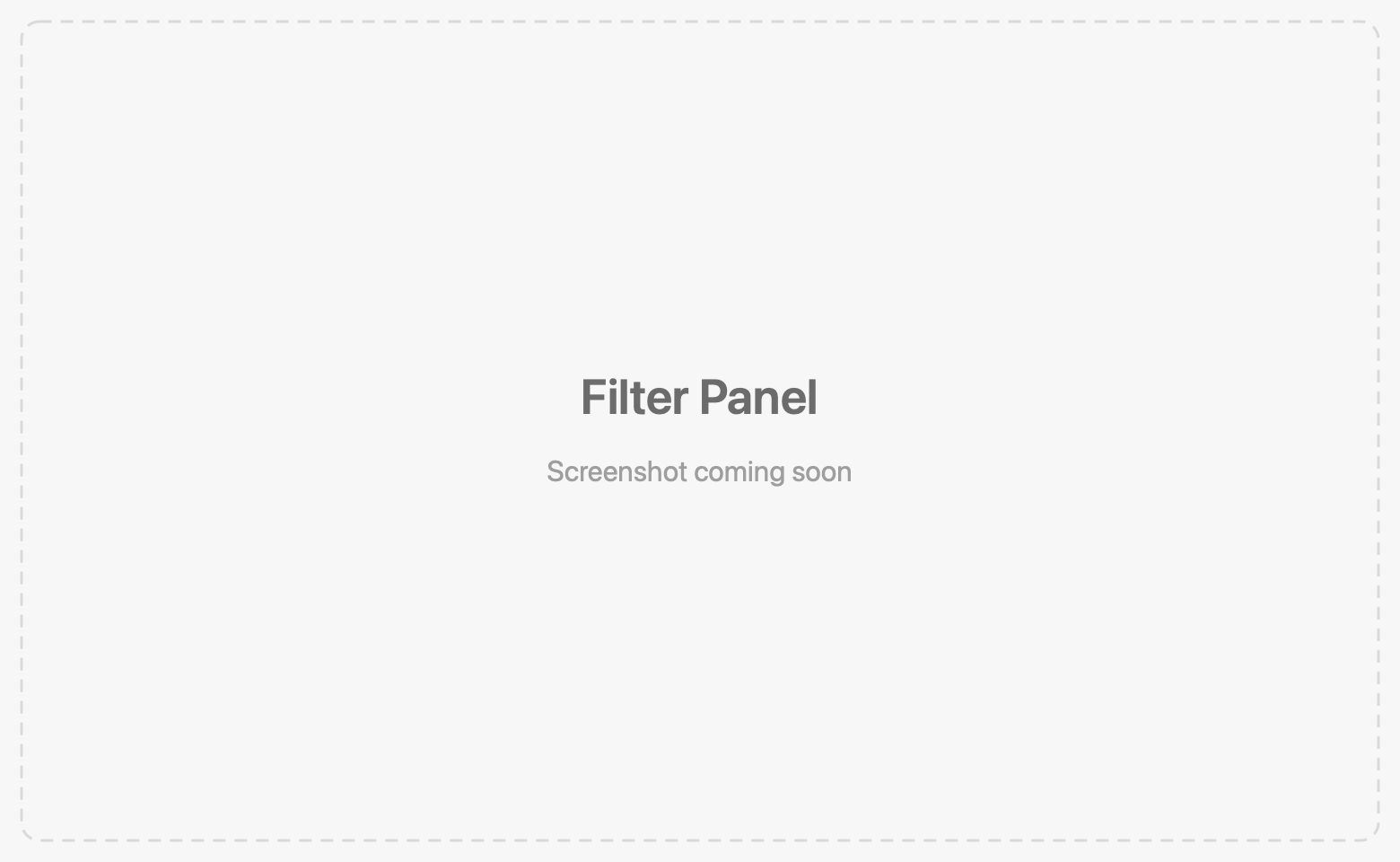 Filter panel above the data grid