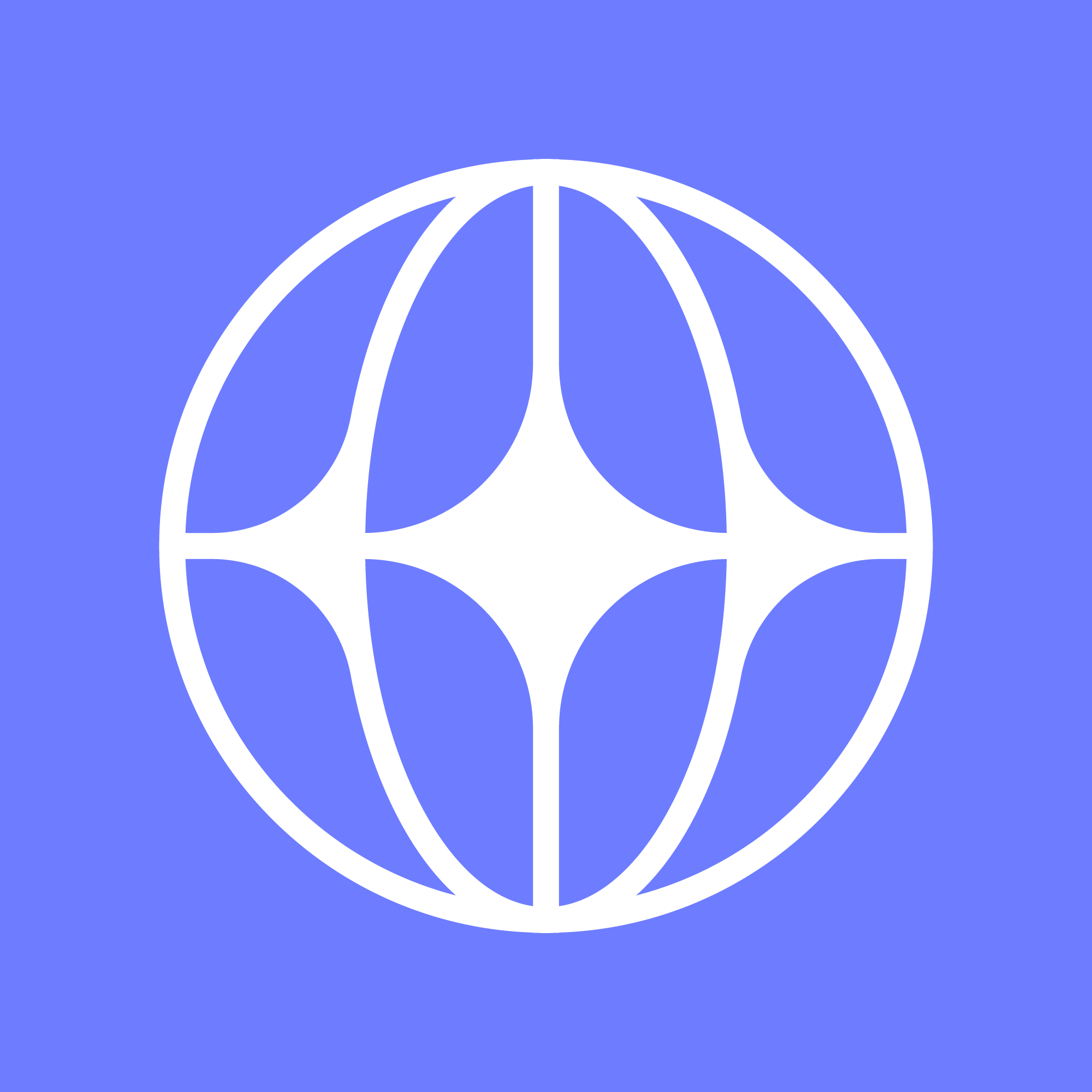 ngram — white globe mark on periwinkle