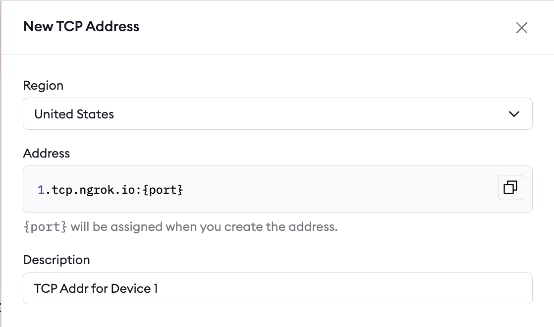 Reserved TCP addresses page with a newly reserved address