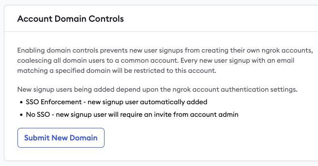 ngrok Account Domain Controls
