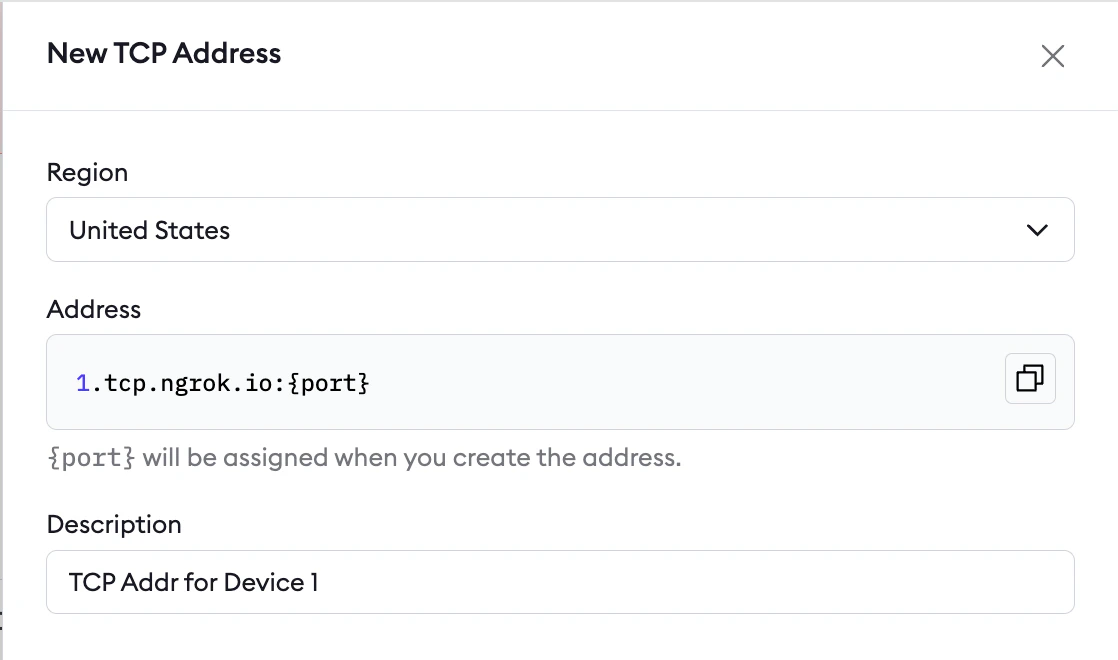 Reserved TCP addresses page with a newly reserved address