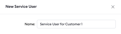 Service User interface screenshot