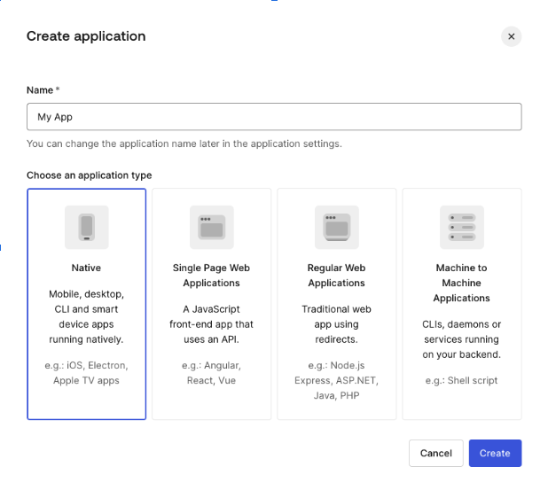 Select Application Type